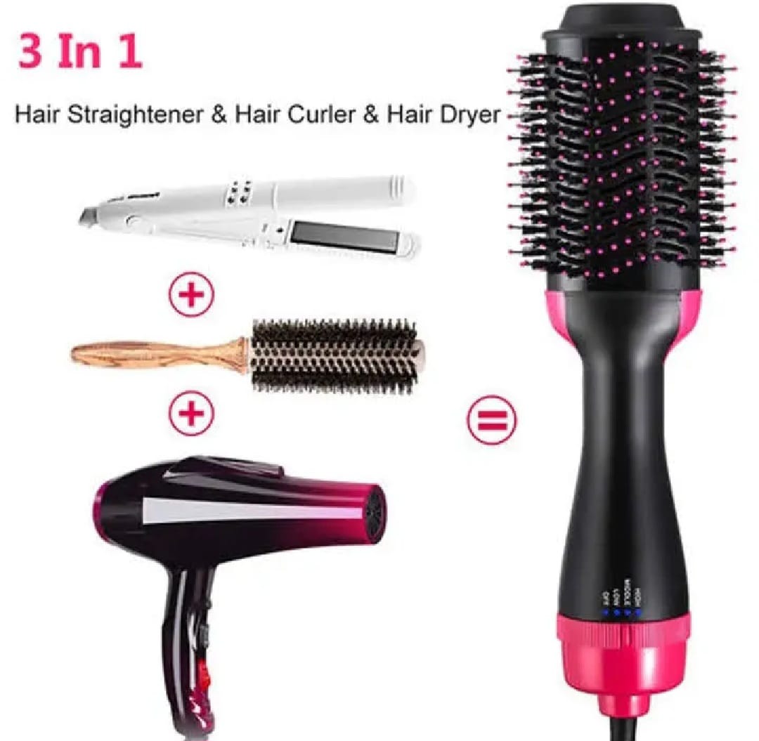 One Step Solution Hot Air Brush(Dryer + Straightner)