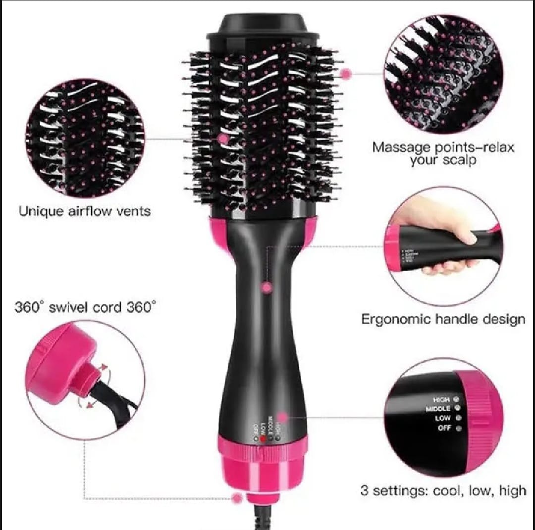 One Step Solution Hot Air Brush(Dryer + Straightner)