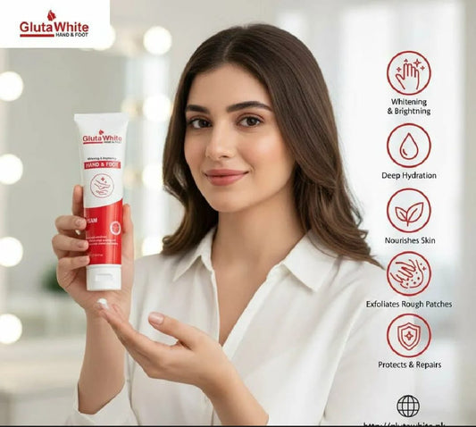 Gluta White Hand & Foot Whitening Cream | ہاتھوں اور پیروں کی سیاہی ختم کرنے والی کریم